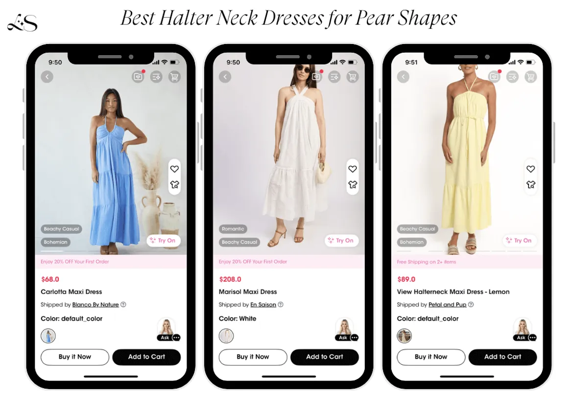Halter neck dresses for pear shaped body type