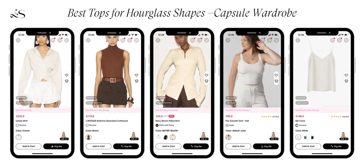 Best tops for hourglass body shape capsule wardrobe on mobile