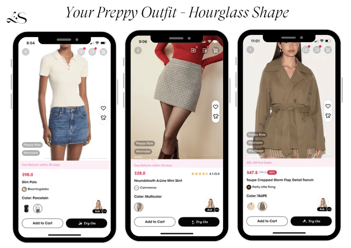 Preppy outfit ideas for hourglass body shape