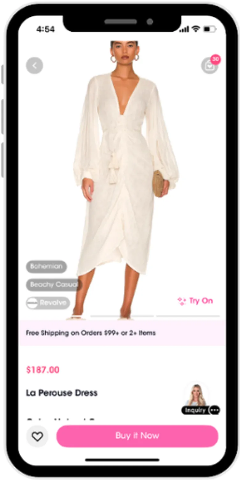 Bohemian white wrap dress with balloon sleeves