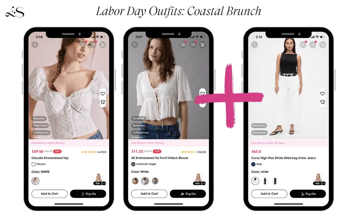 Labor Day coastal brunch outfit ideas with white tops and white pants