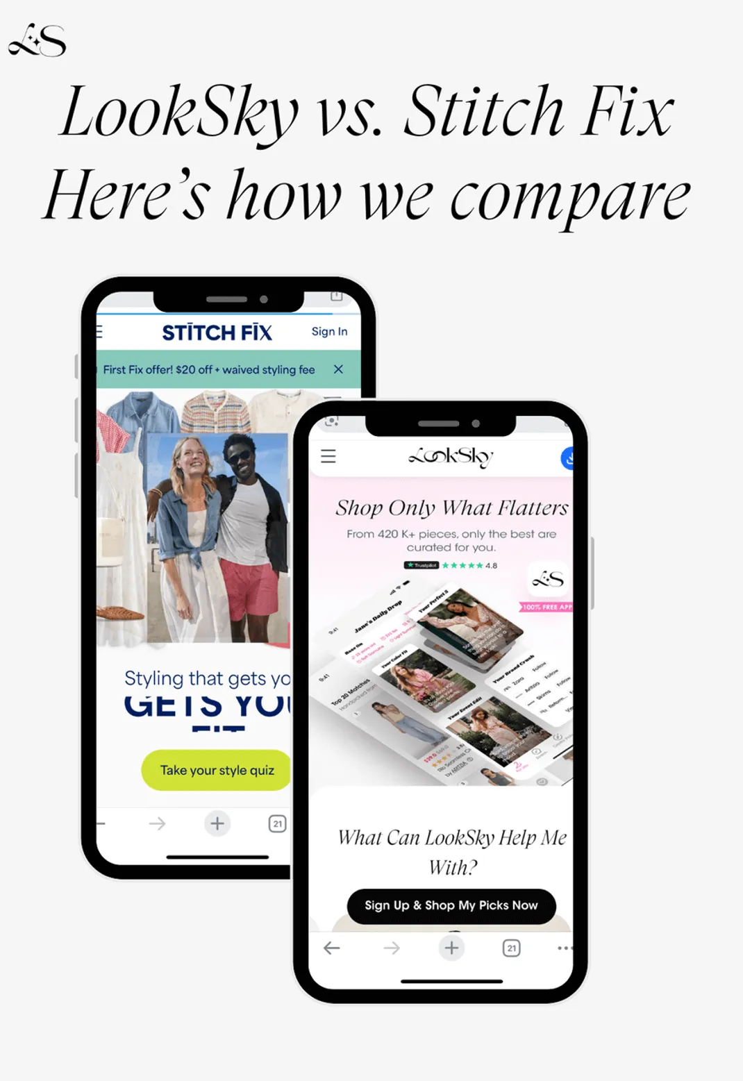 LookSky vs Stitch Fix mobile app comparison