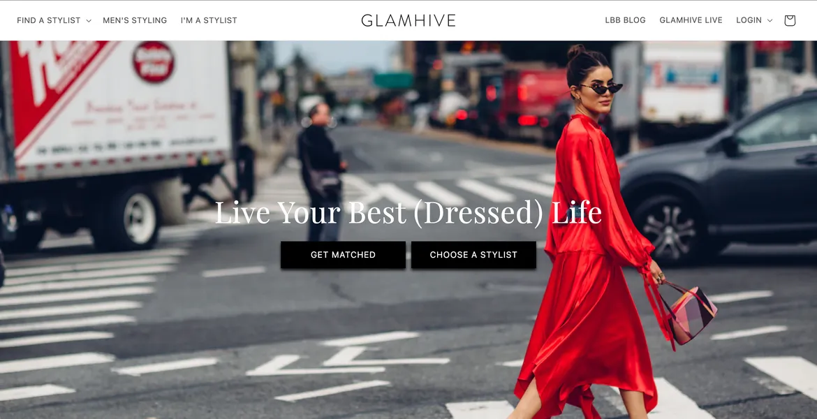 Glamhive homepage highlighting top-tier stylist services