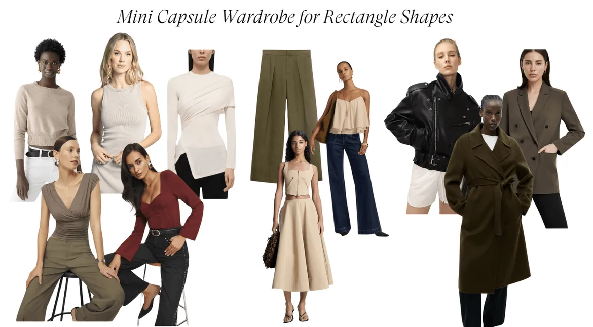Mini capsule wardrobe layout for rectangle body shapes