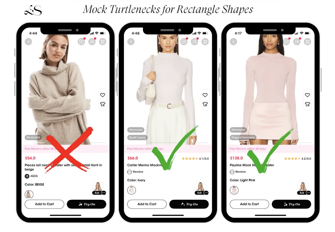 Best mock turtlenecks for rectangle body shapes