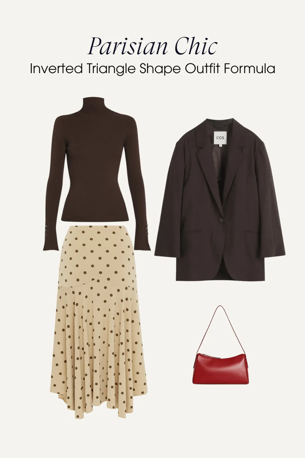 inverted triangle shape outfit parisian chic
