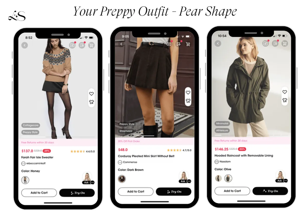 Preppy outfit ideas for pear-shaped women