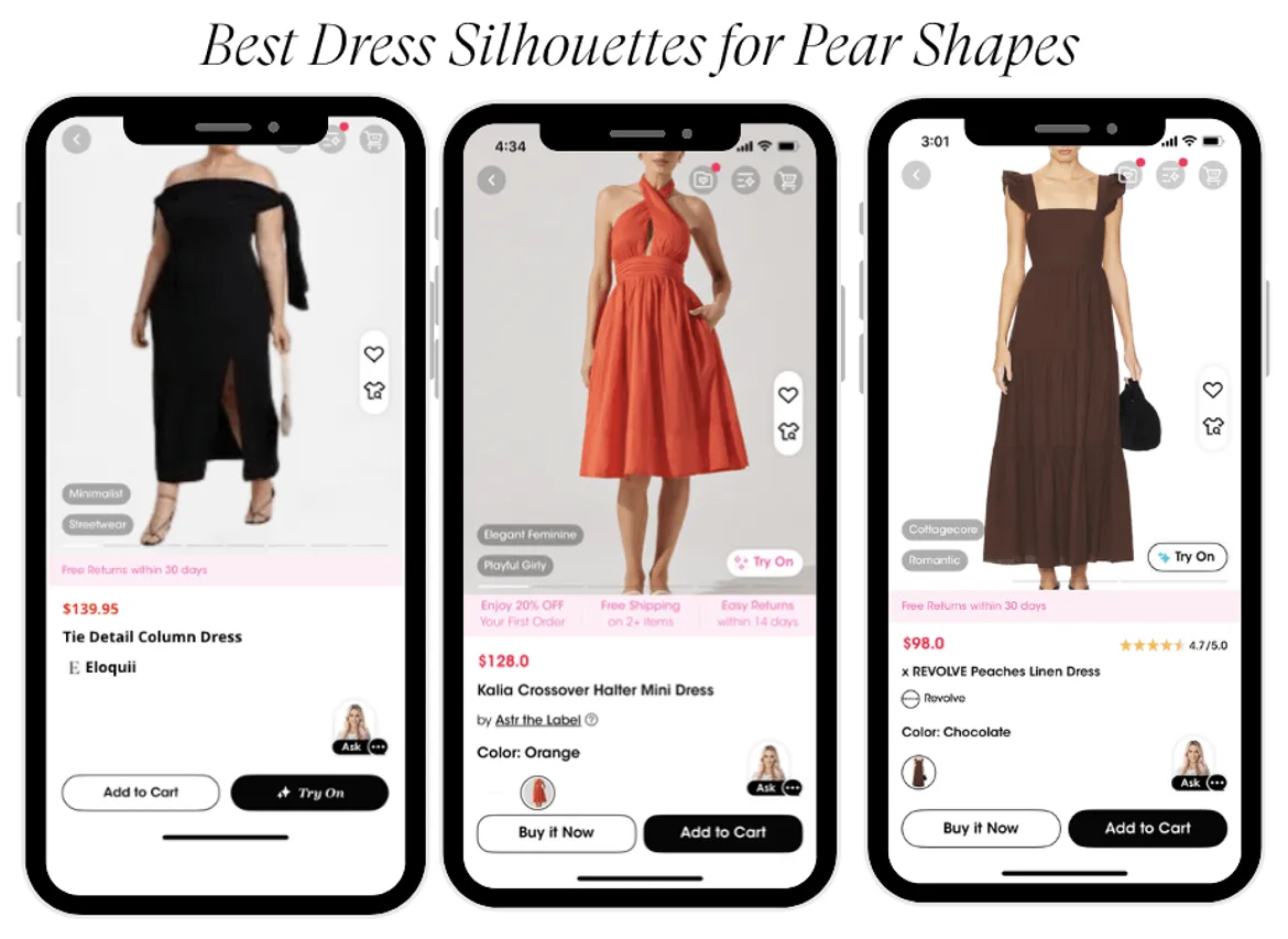 Best Dress Silhouettes for Pear Body Shape