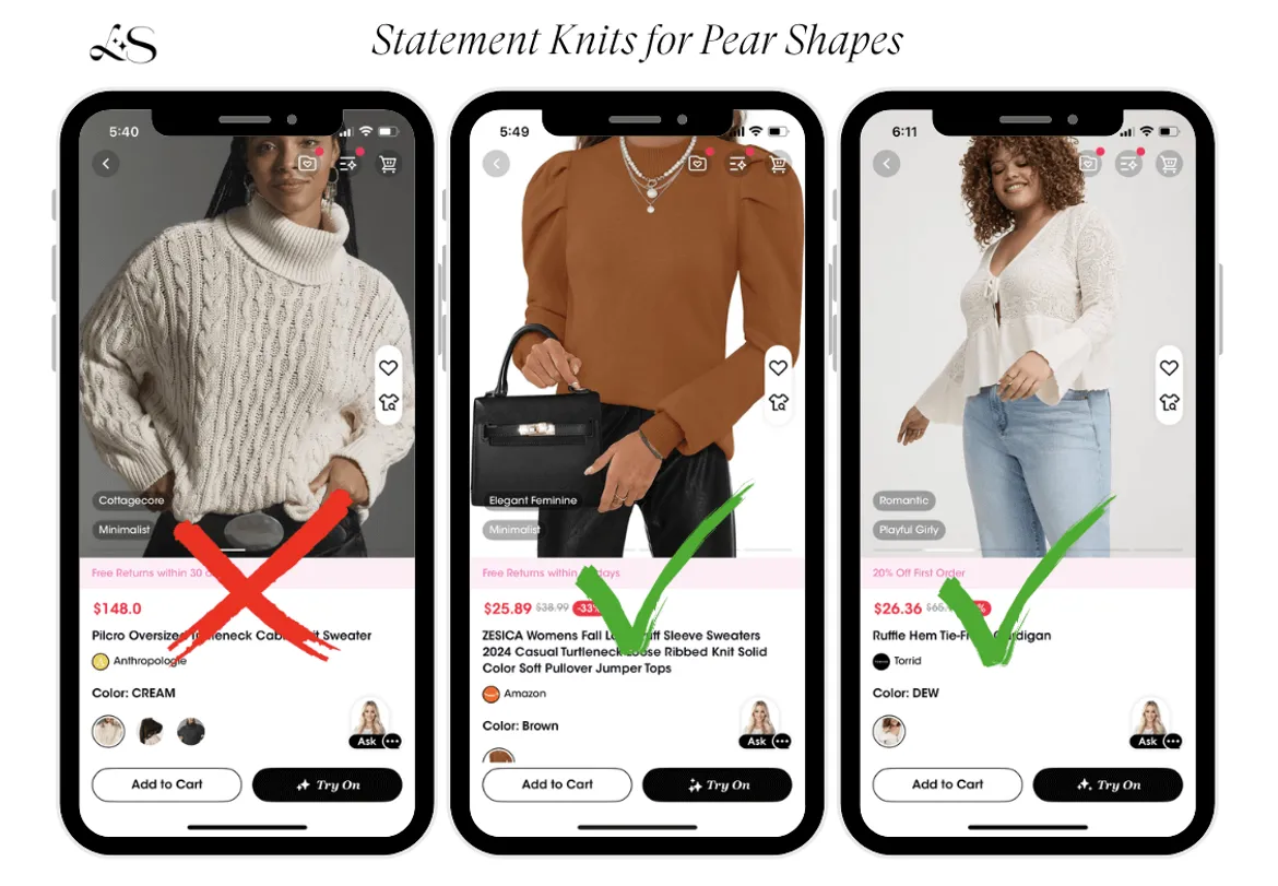 Best statement knits for pear body shape
