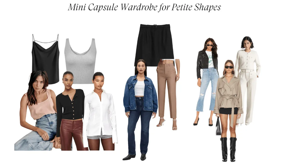 Mini capsule wardrobe layout for petite women
