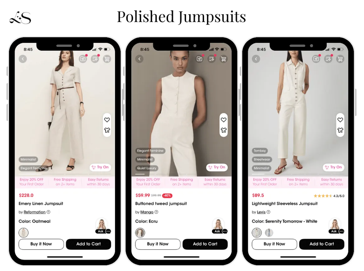 Polished linen and tweed jumpsuits for work