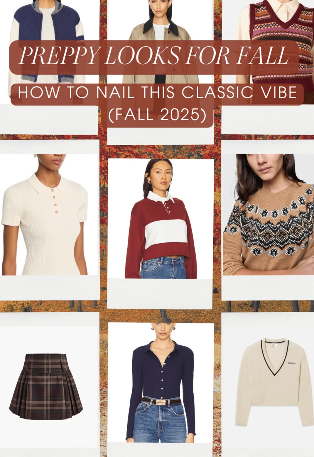 Preppy fashion collage for Fall 2025