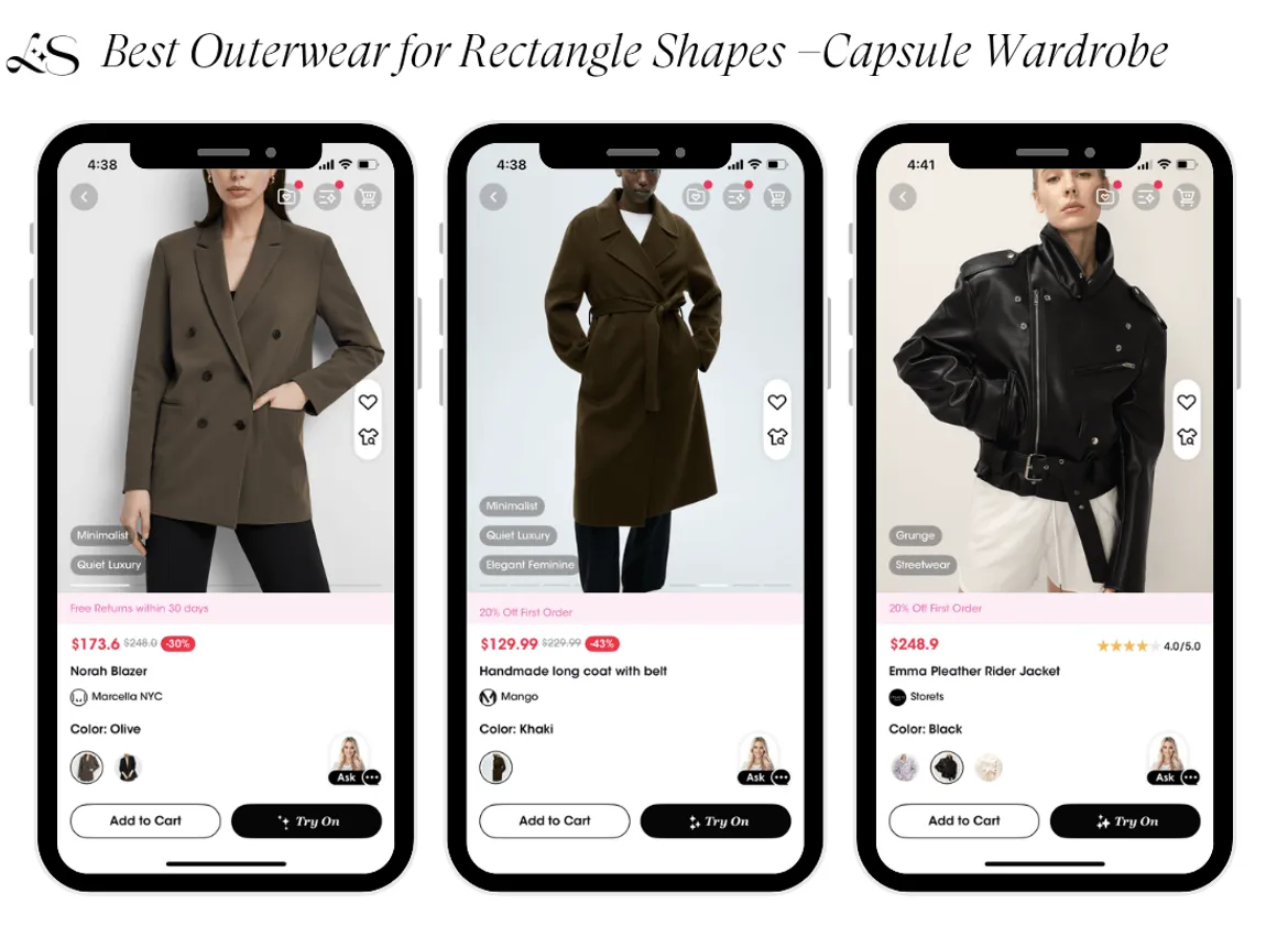 Best coats and jackets for rectangle shape women