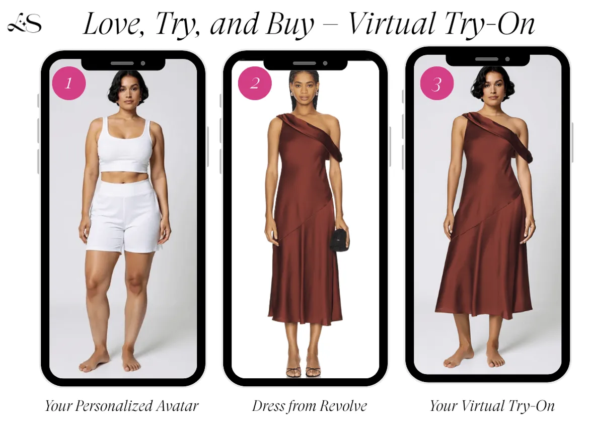 Burgundy one-shoulder Revolve midi dress virtual try-on