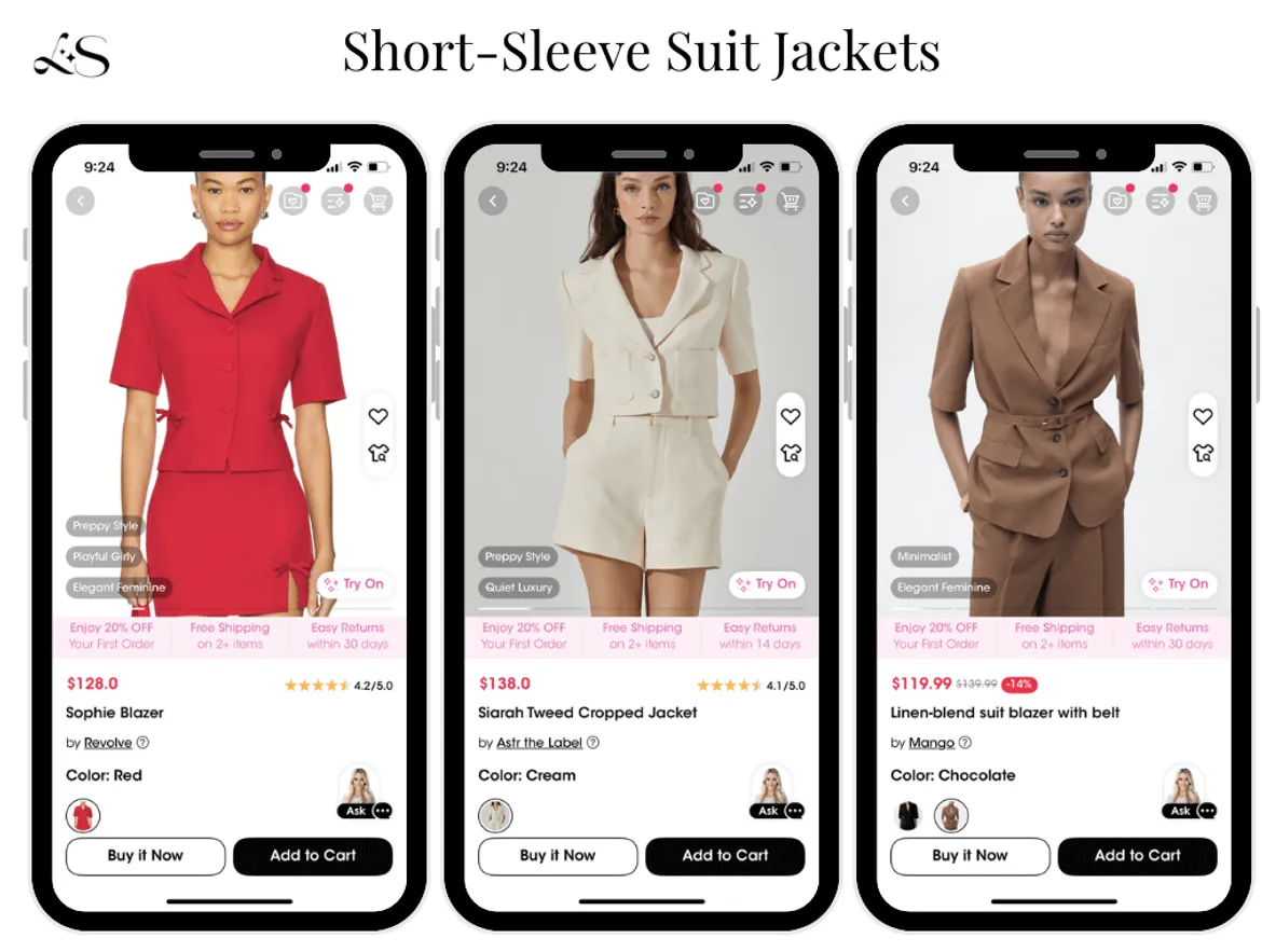 Short-sleeve suit jackets for work 2025