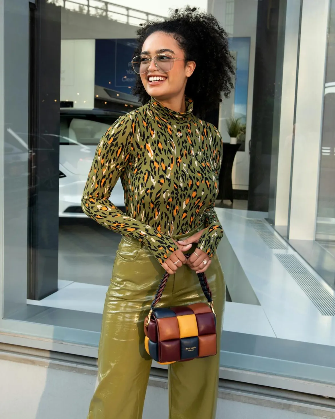 Leopard and tiger print outfits styled for runway looks