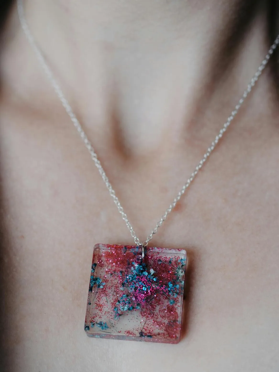 Chokers replaced by colorful resin necklaces