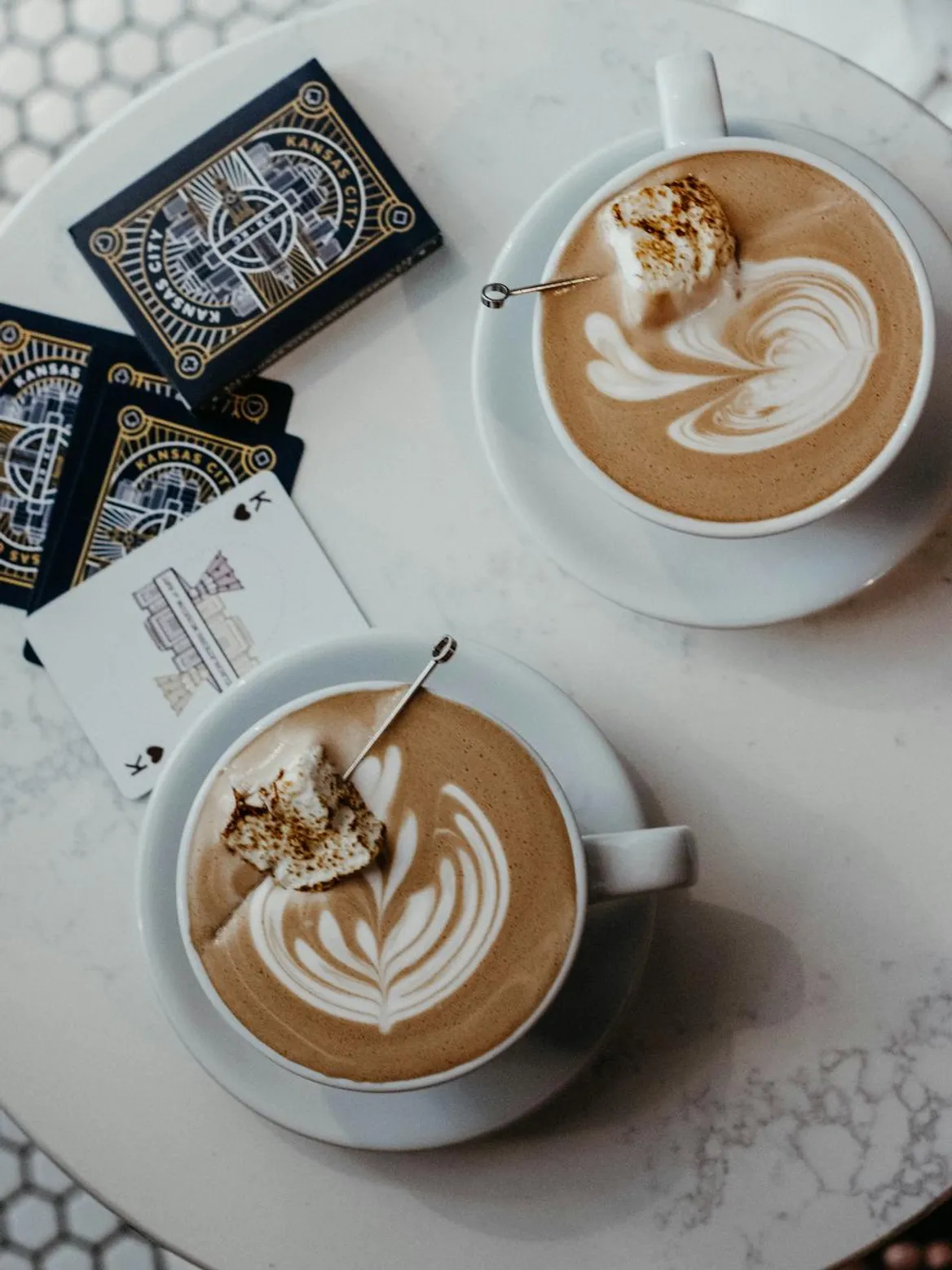 Two cups of coffee with clean, bright photography