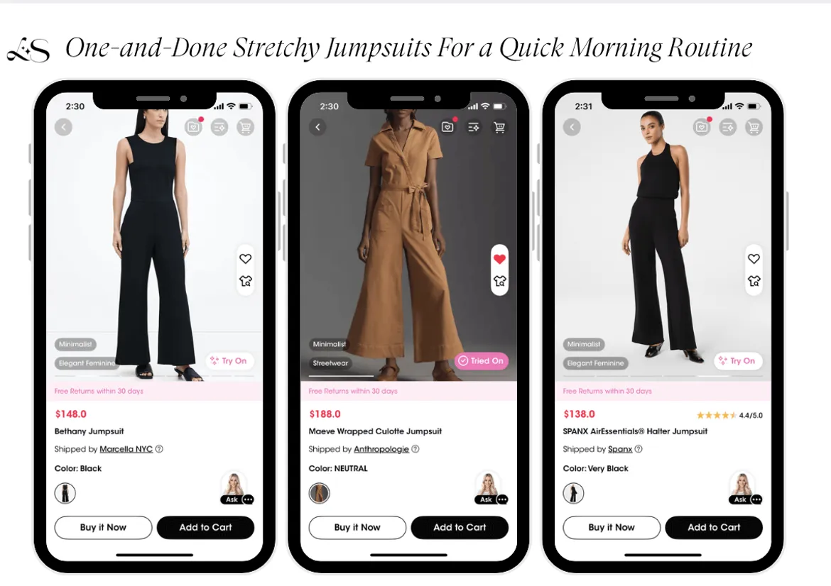Stretchy jumpsuits for busy mornings