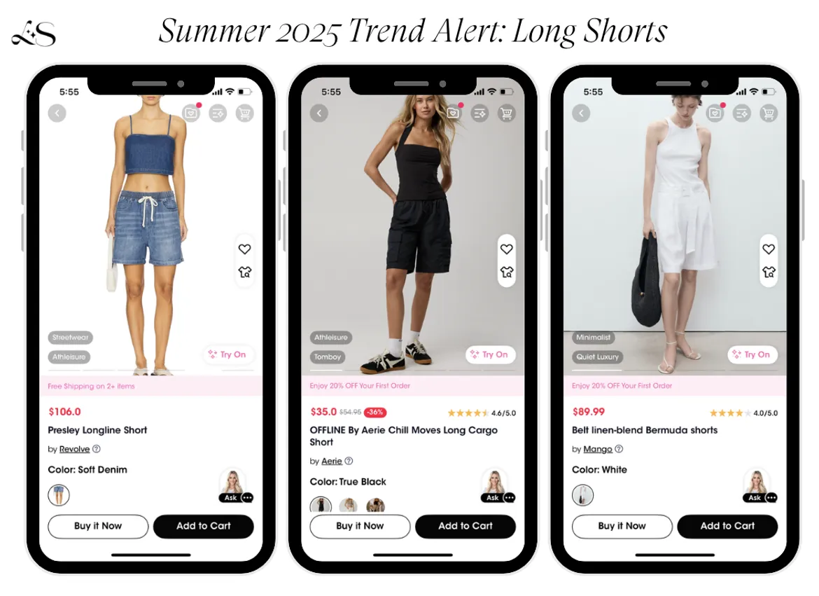 Long shorts are a top Summer 2025 trend across streetwear, athleisure, and minimalist looks