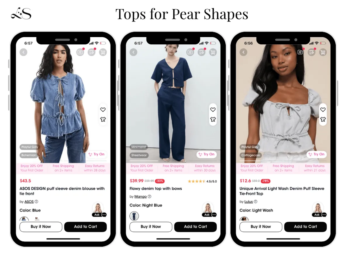 Best Denim Tops for Pear Body Shapes