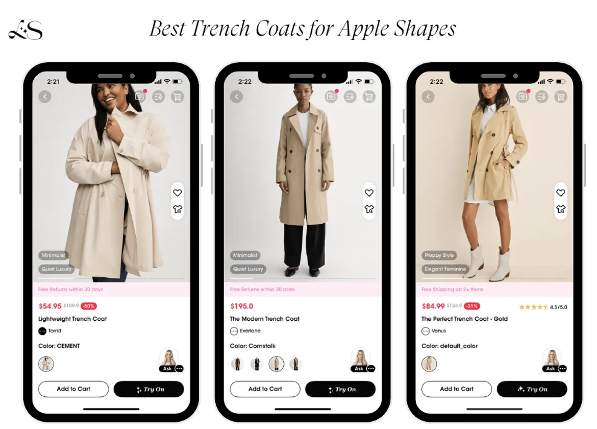 Best trench coats for apple body shapes