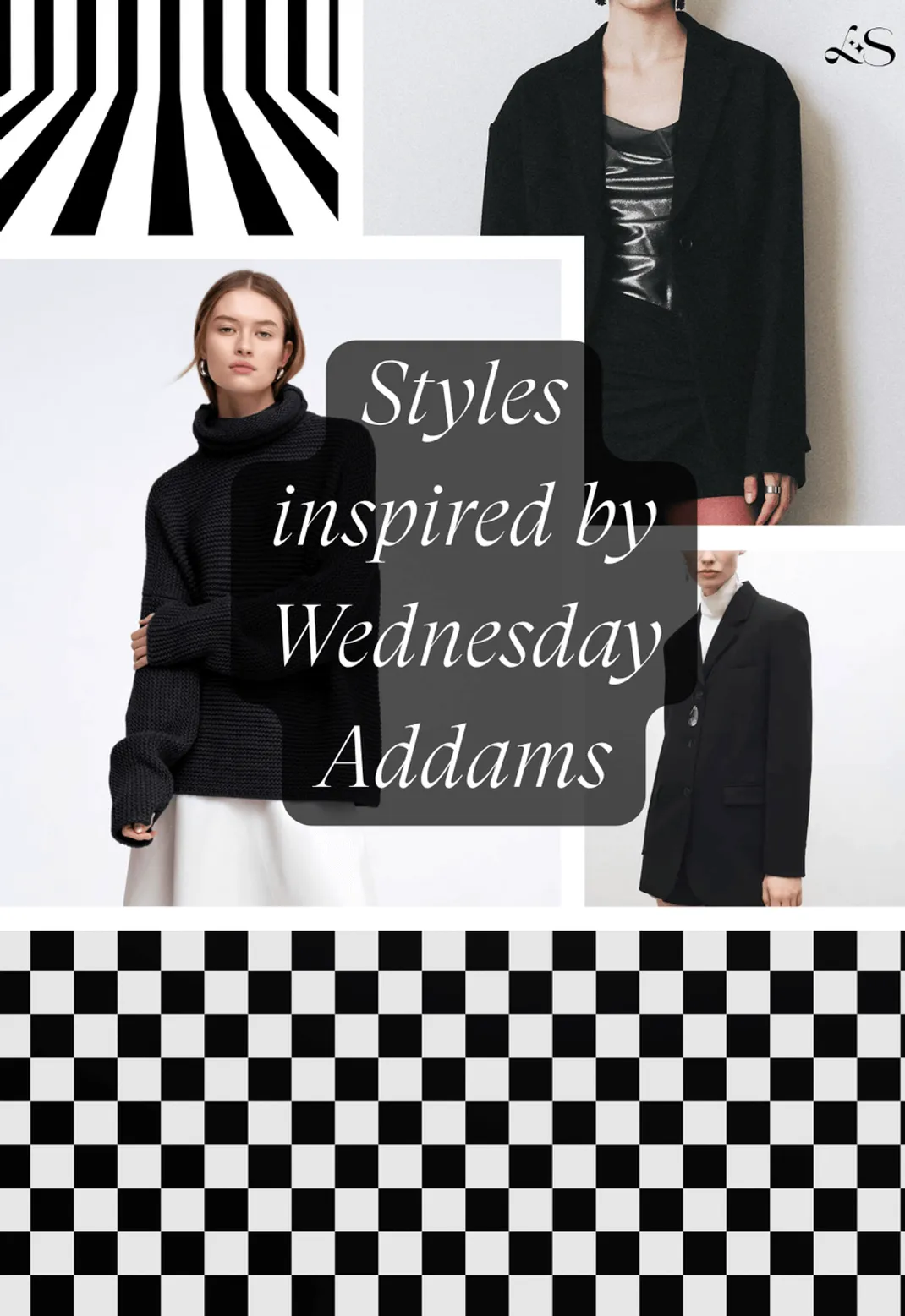 Styles inspired by Wednesday Addams in black outfits