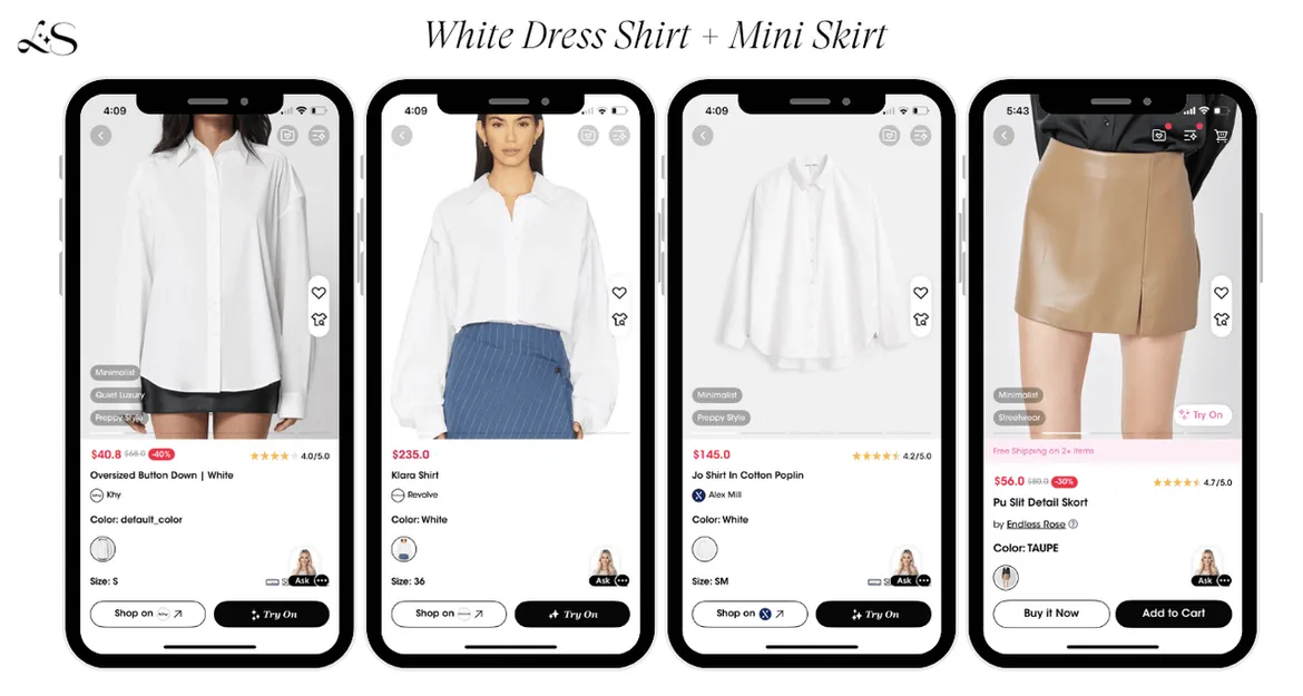 White dress shirt with mini skirt outfits