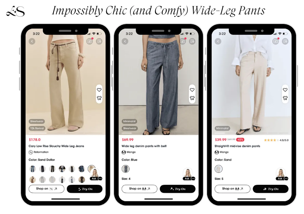 Comfy wide-leg denim pants for autumn
