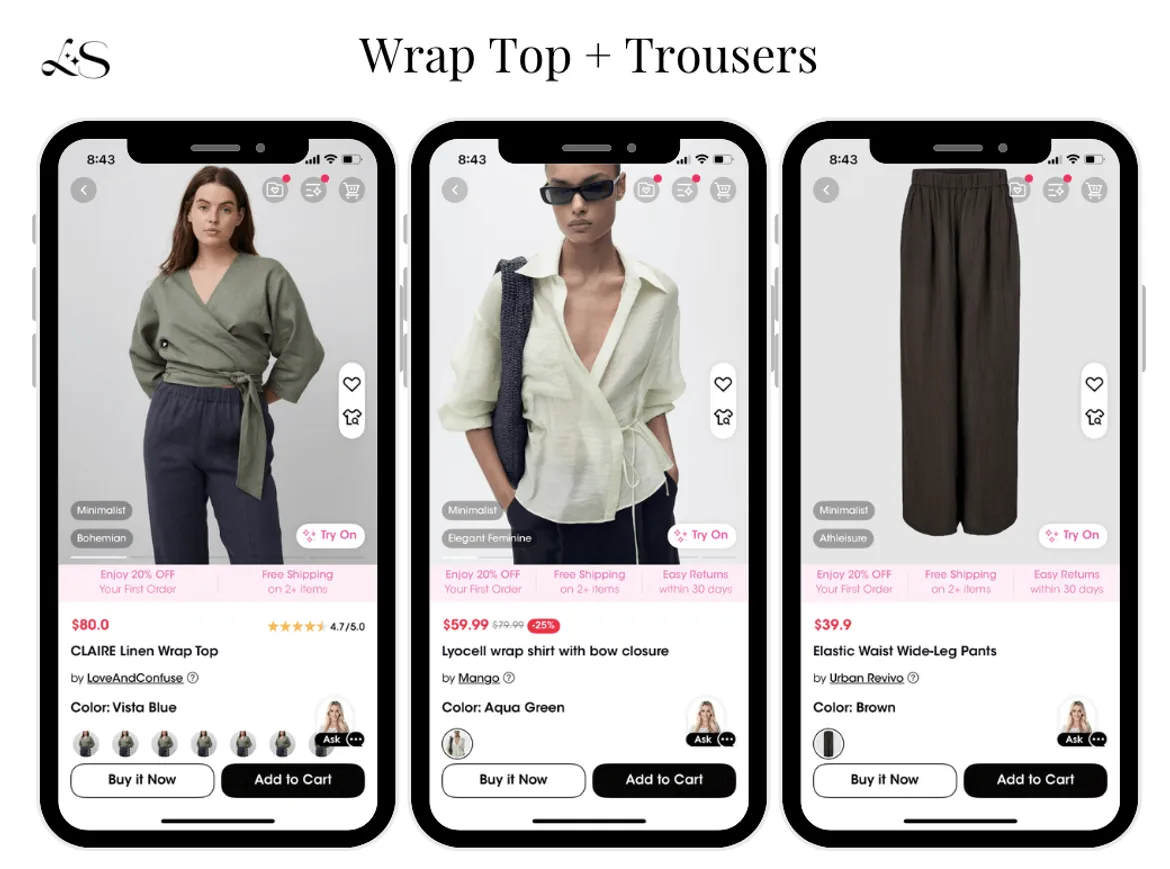 Wrap tops and wide-leg trousers for work 2025