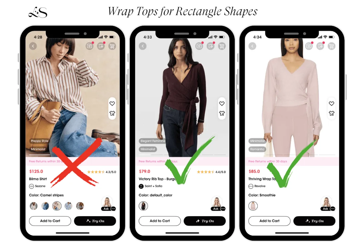 Best wrap tops for rectangle body shapes