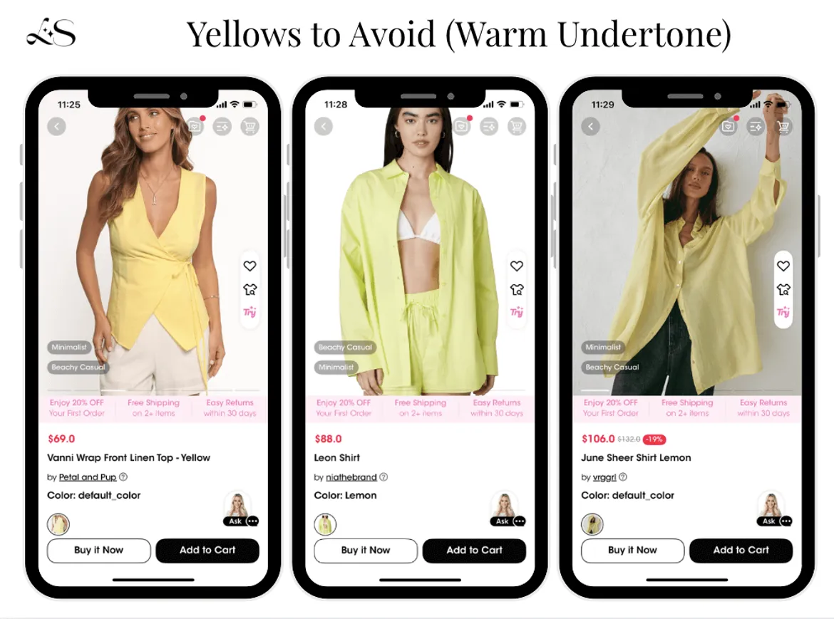 Yellow tops to avoid if you have warm undertones