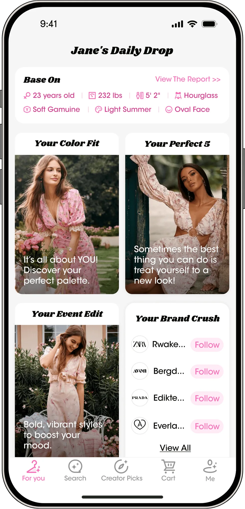 Curated 'For You' Page